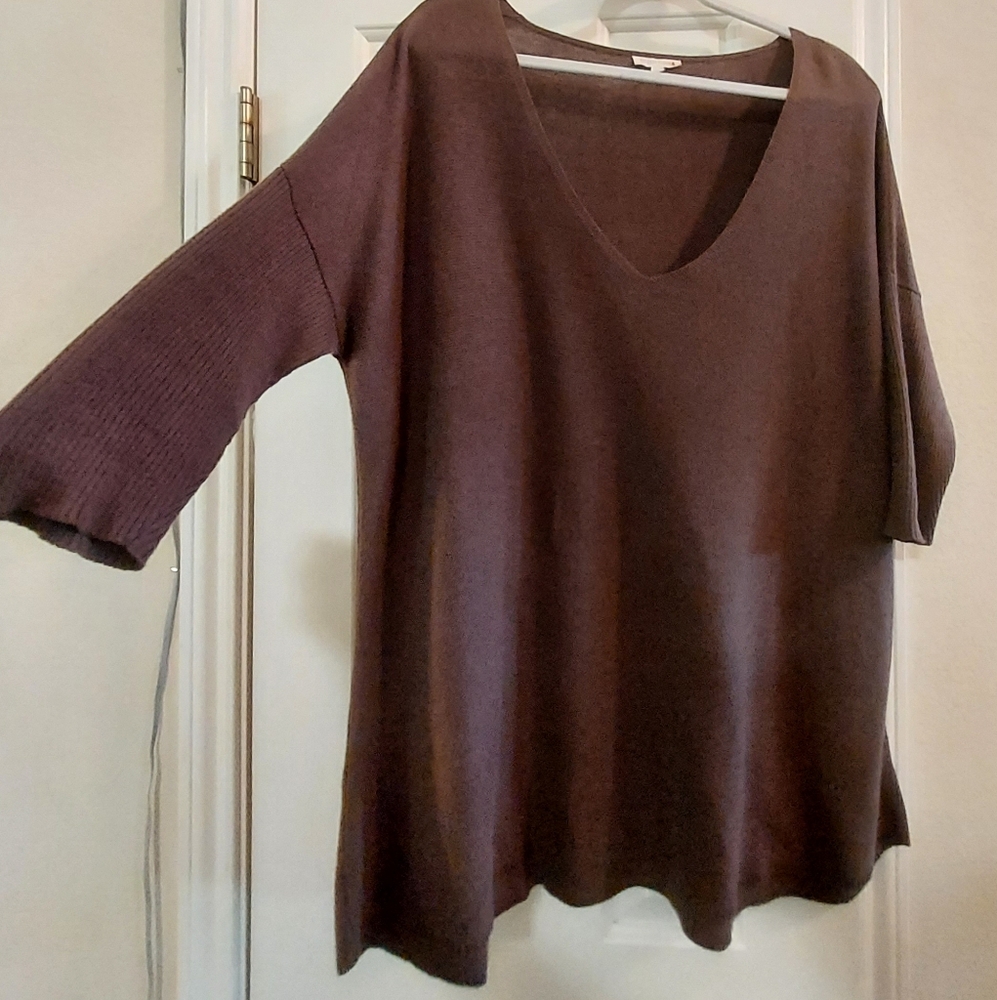 Eileen Fisher Chocolate 100% Tunic Top, M/L